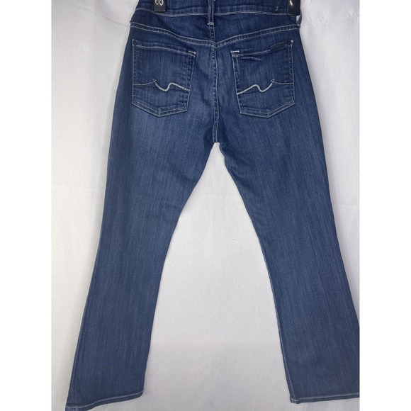 Women's 7 Seven for all mankind crop flare denim jeans size 27 - Picture 6 of 13
